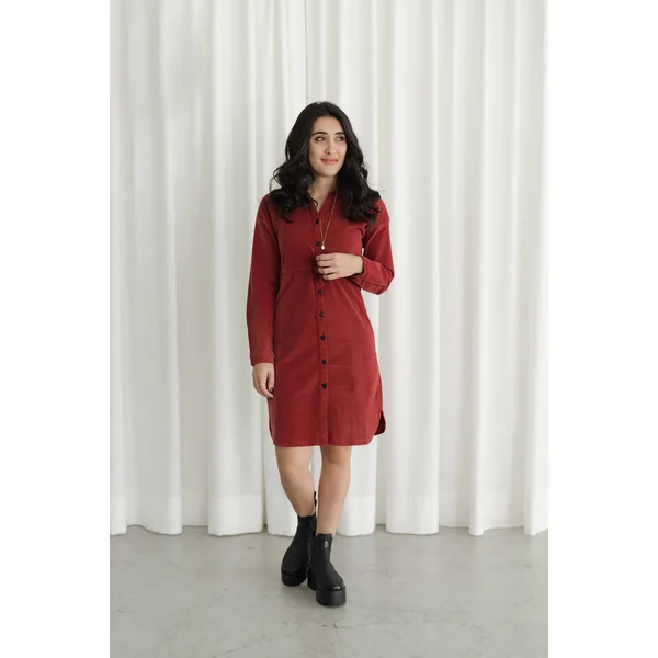 Robe chemise en corduroy - grenadine