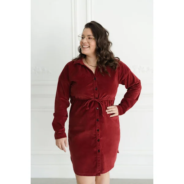 Robe chemise en corduroy - grenadine