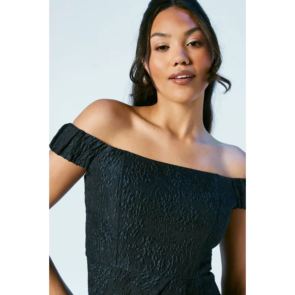 Robe Colonne Jacquard Bardot pour Demoiselle d'Honneur