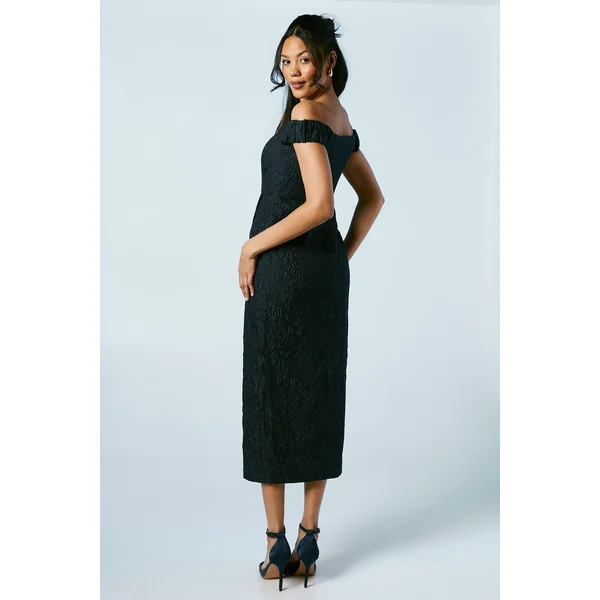 Robe Colonne Jacquard Bardot pour Demoiselle d'Honneur