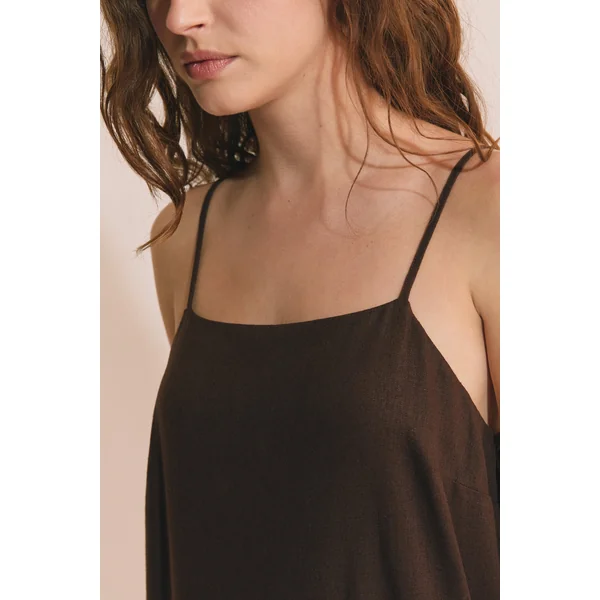 Robe courte en lin mélangé