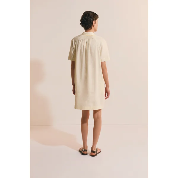 Robe courte en lin mélangé