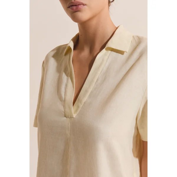 Robe courte en lin mélangé