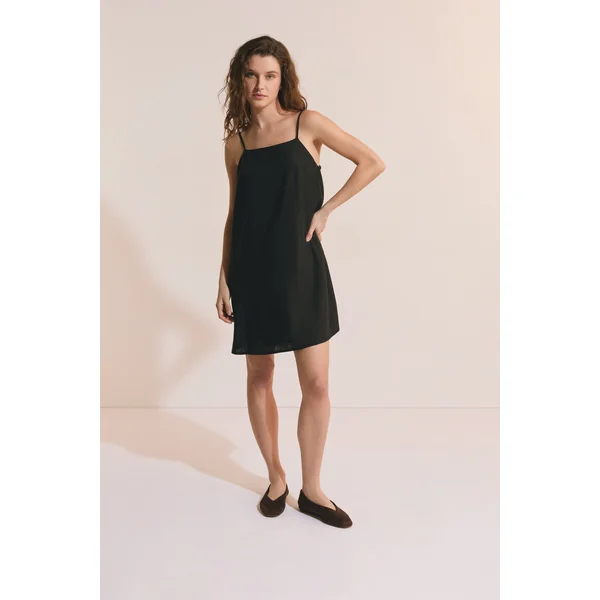 Robe courte en lin mélangé