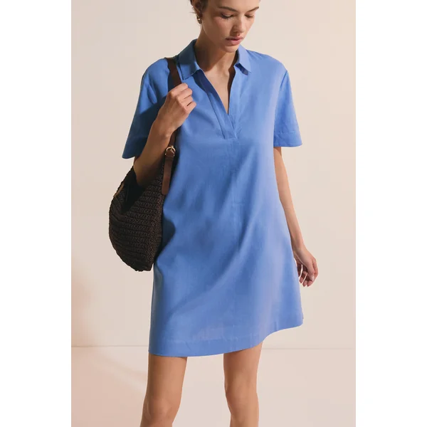 Robe courte en lin mélangé