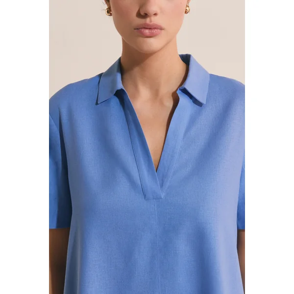 Robe courte en lin mélangé