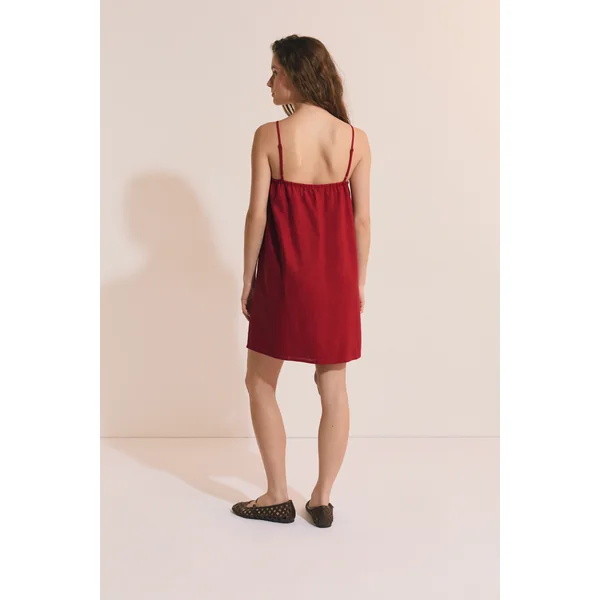 Robe courte en lin mélangé