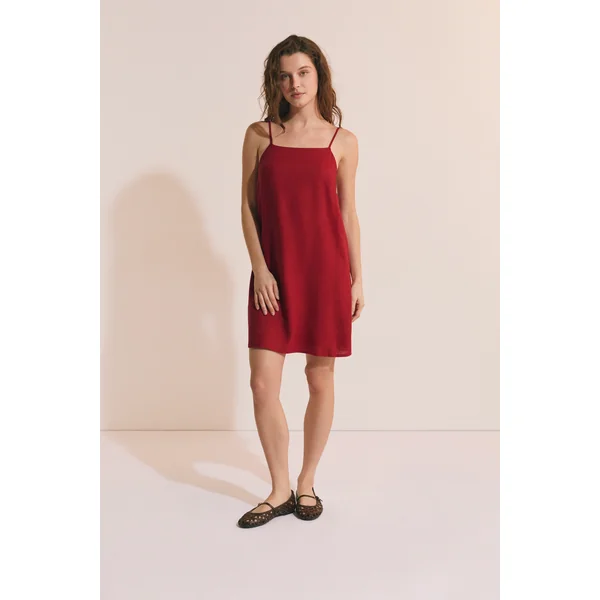 Robe courte en lin mélangé