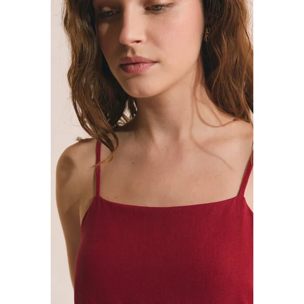 Robe courte en lin mélangé