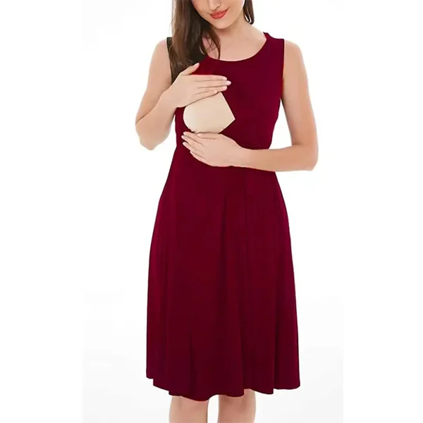 Robe D’Allaitement Mi-Longue Unie