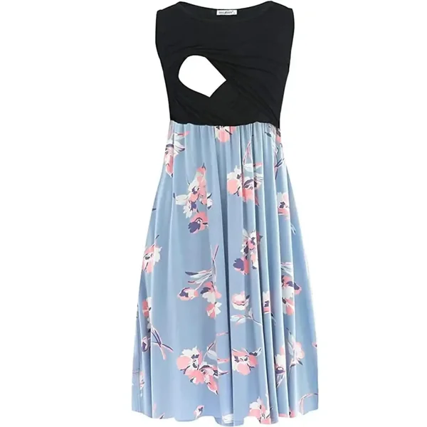Robe D’Allaitement Mi-Longue Unie