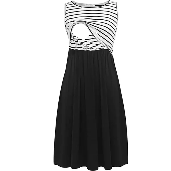Robe D’Allaitement Mi-Longue Unie