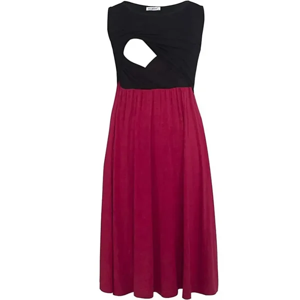 Robe D’Allaitement Mi-Longue Unie