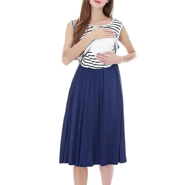 Robe D’Allaitement Mi-Longue Unie