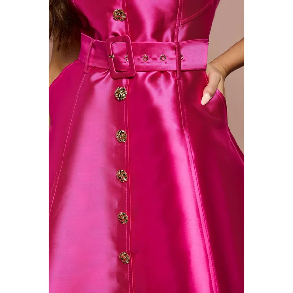 Robe de Bal Petite Boutonnée avec Ceinture