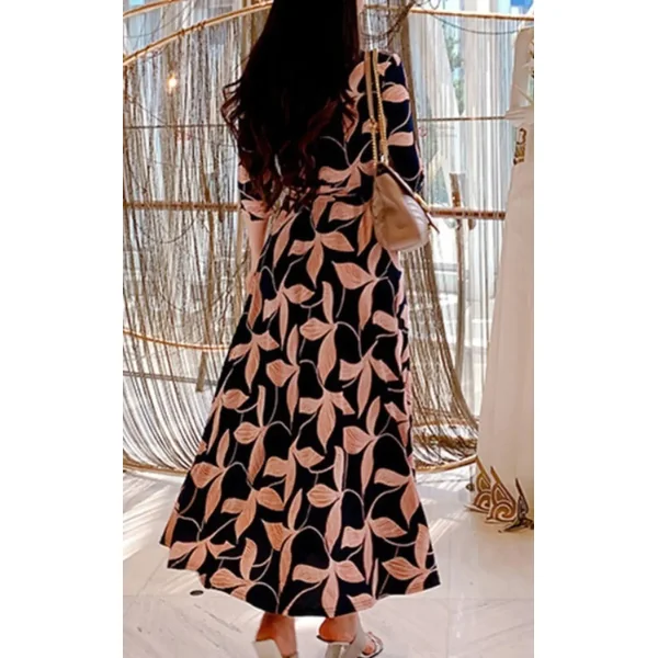 Robe de Grossesse Col V Fleur Rose