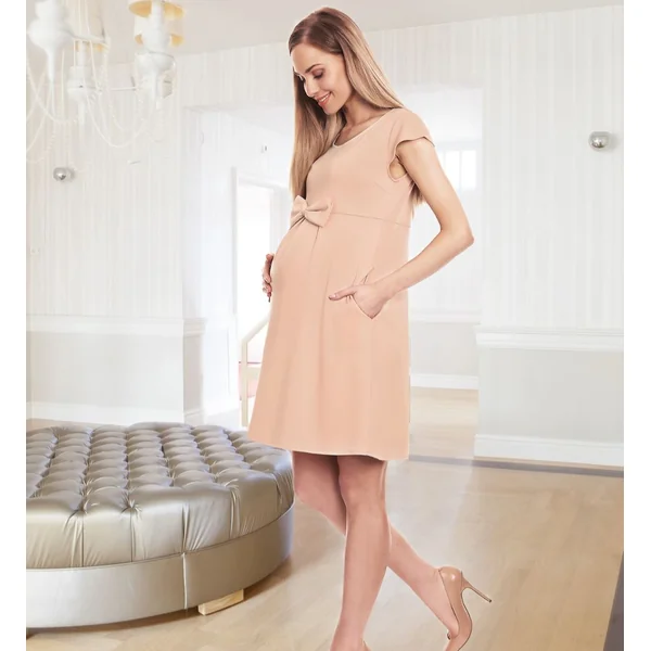 Robe de grossesse courte avec noeud - Reste 1T36