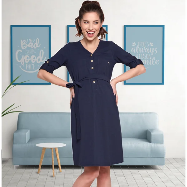 Robe de grossesse et d'allaitement Alison en coton - Reste L