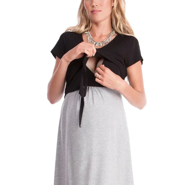 Robe de grossesse et d'allaitement bicolore