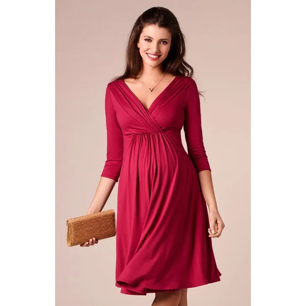 Robe de grossesse et d'allaitement - Bleu/Rouge