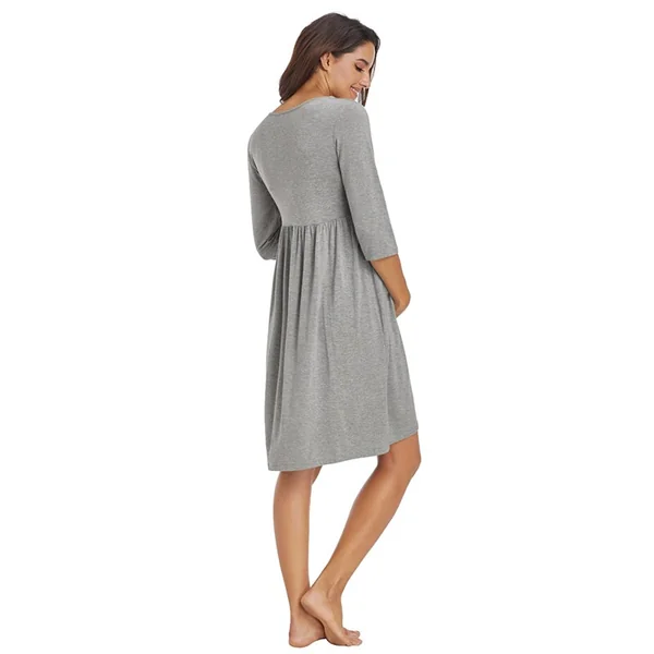 Robe de grossesse et d'allaitement confortable - Noir/Gris/Bleu