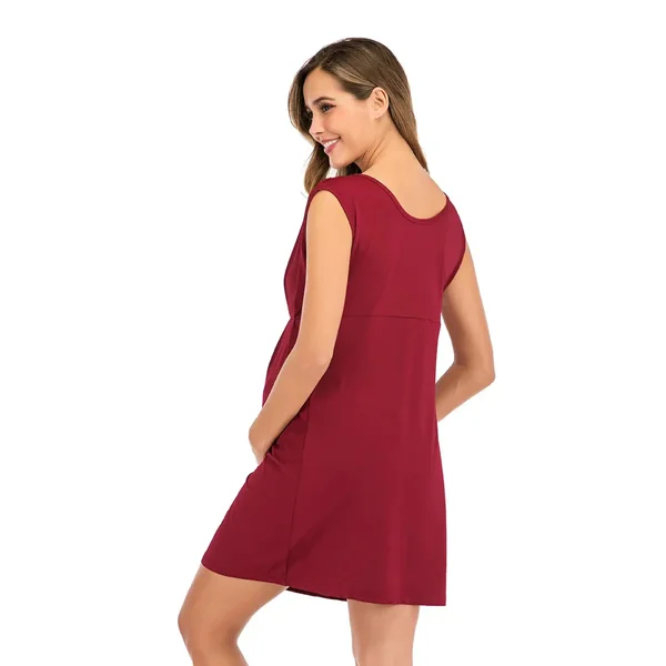 Robe de Grossesse Habillée Manche Courte Unie