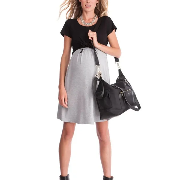 Robe de Grossesse Noire Et Grise