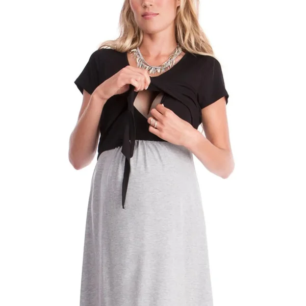 Robe de Grossesse Noire Et Grise