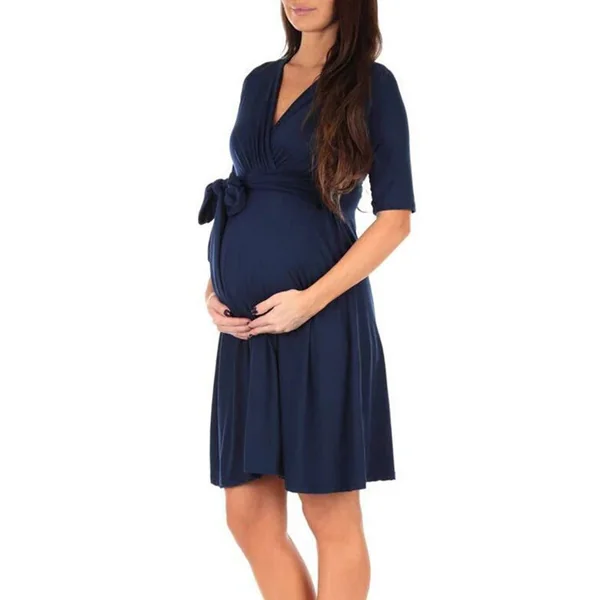 Robe de Grossesse Nouer à Col V