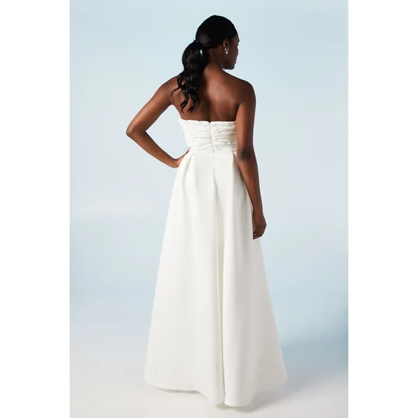 Robe de Mariée Colonne Bustier avec Sur-jupe