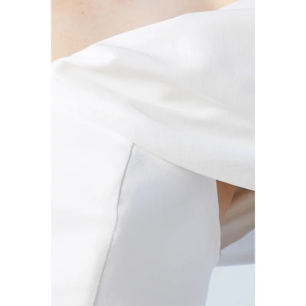 Robe de Mariée Mini en Crêpe Taffetas à Décolleté Bardot