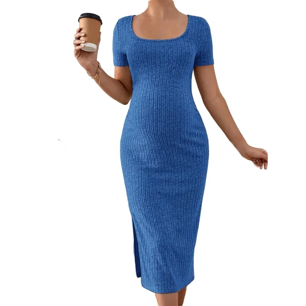 Robe de Maternité Tricotée Élégante