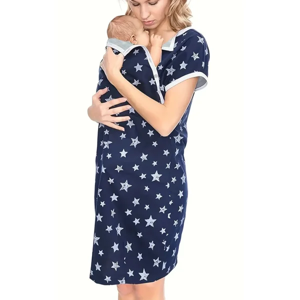 Robe de Nuit Allaitement Avec Ouverture Avant