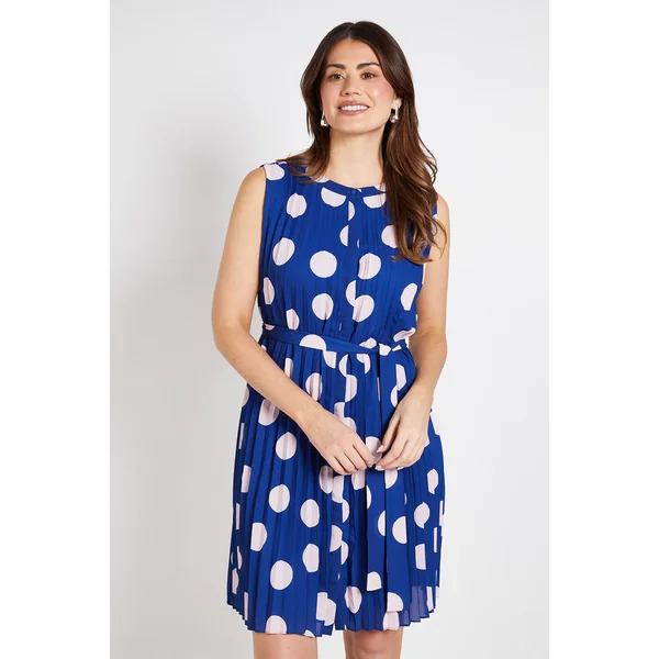 Robe Droite Plissée À Pois