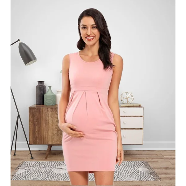 Robe débardeur de grossesse - Rose/Rayé/A pois - Reste L