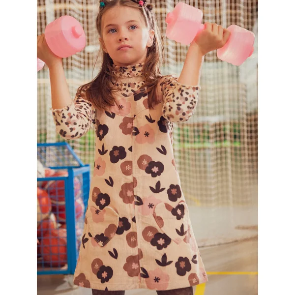 Robe en velours côtelé imprimé fleurs - Soins Bébé Naturels & Produits Maman Après Naissance