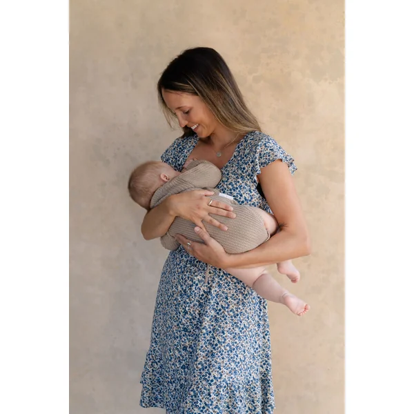 Robe fleurie - beige & bleu