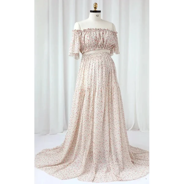 Robe Grossesse Cérémonie 2 Pièces en Soie
