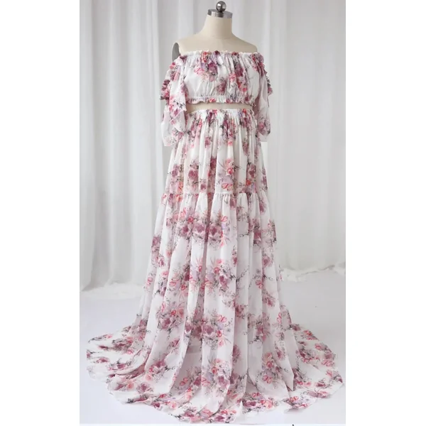 Robe Grossesse Cérémonie 2 Pièces en Soie