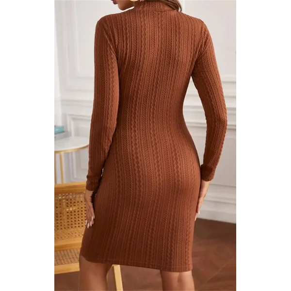 Robe Grossesse Habillée Manche Longue Marron
