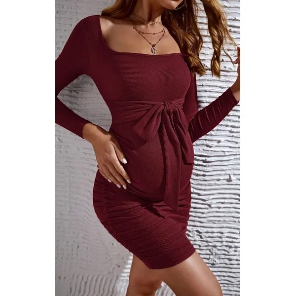 Robe Grossesse Habillée Moulante Nouée