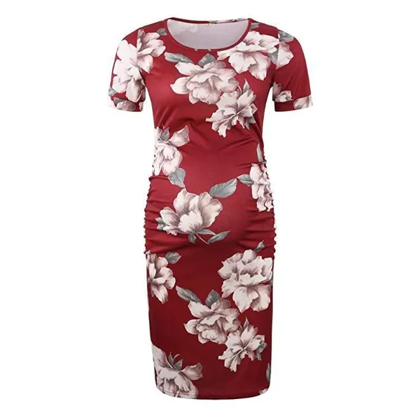 Robe Grossesse Imprimé Floral Manches Courtes