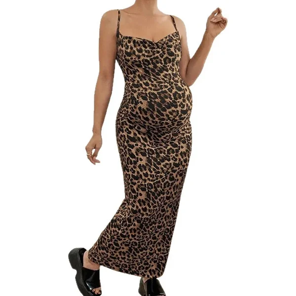 Robe Grossesse Léopard Bretelles Fines