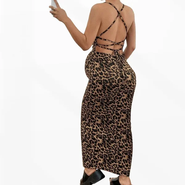 Robe Grossesse Léopard Bretelles Fines