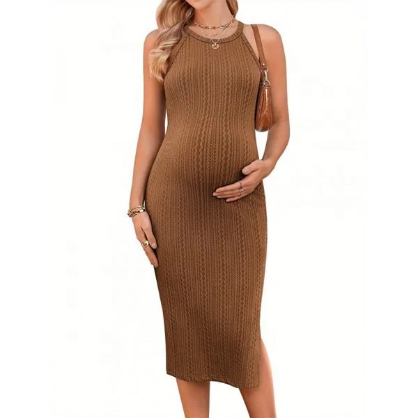 Robe Grossesse Maille Cotelée