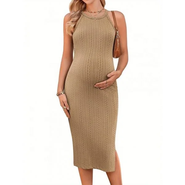 Robe Grossesse Maille Cotelée