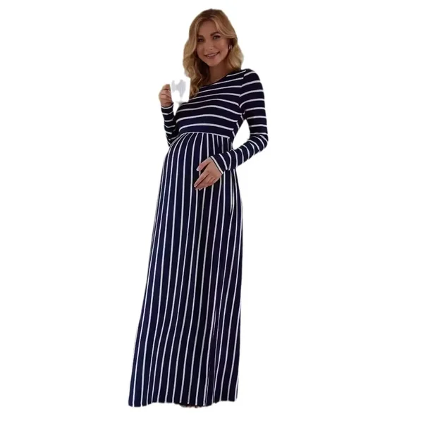 Robe Grossesse Rayée Bleu Marine