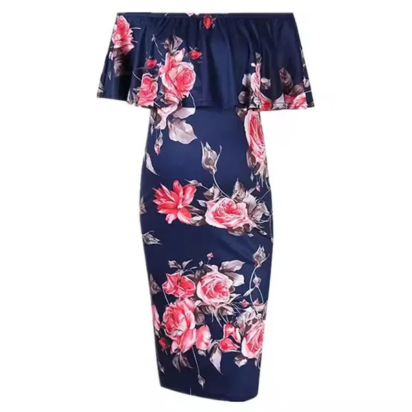 Robe Grossesse Volant Et Fleurs