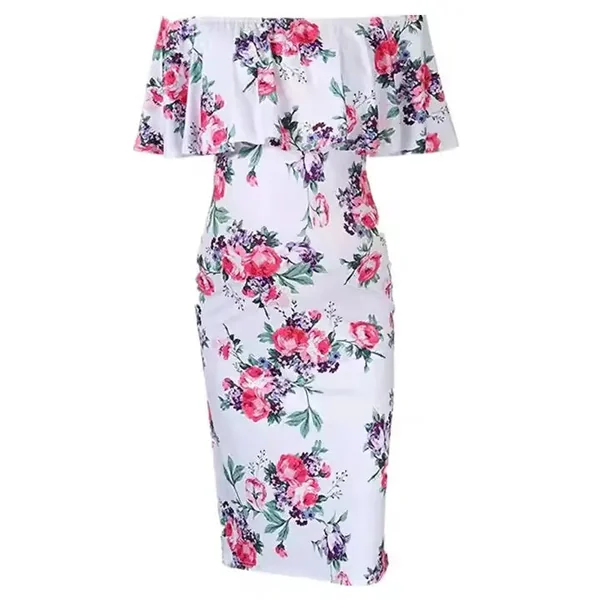 Robe Grossesse Volant Et Fleurs