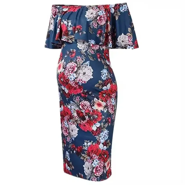 Robe Grossesse Volant Et Fleurs